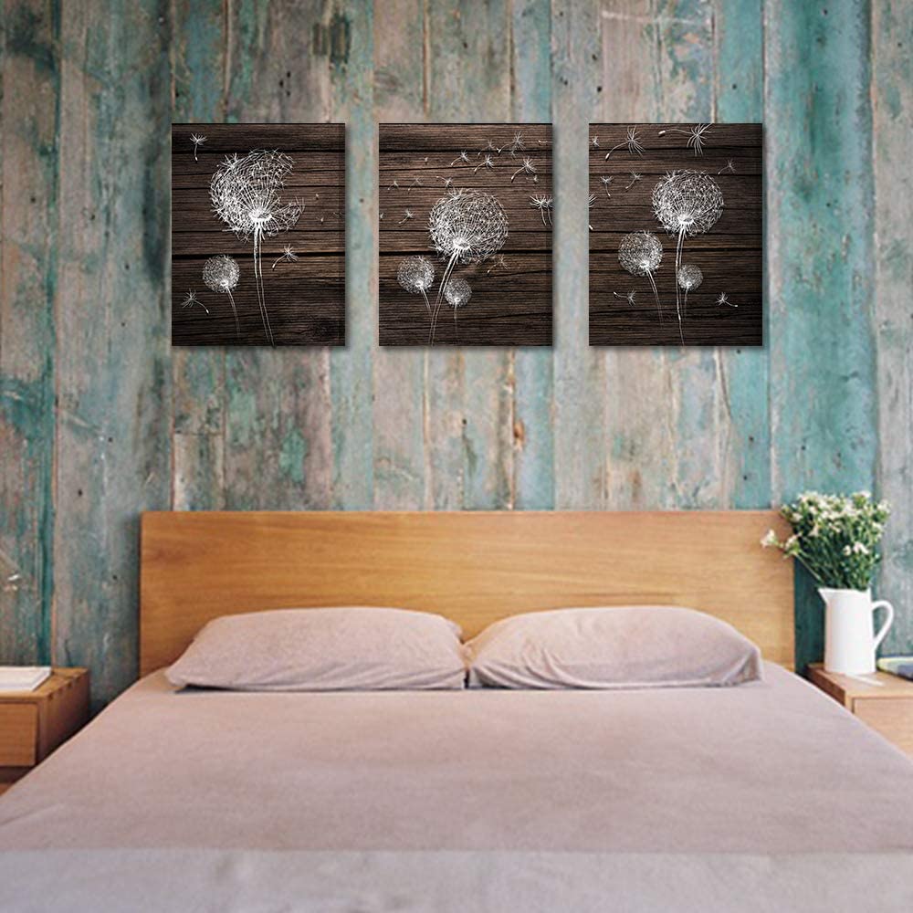 Family Wall Decor For Living Room Canvas Wall Art For Bedroom Modern Wall Decorations For Kitchen Abstract Art Bathroom Wall Paintings Dandelion Flowers Wall Pictures Artwork Home Decoration 3 Piece