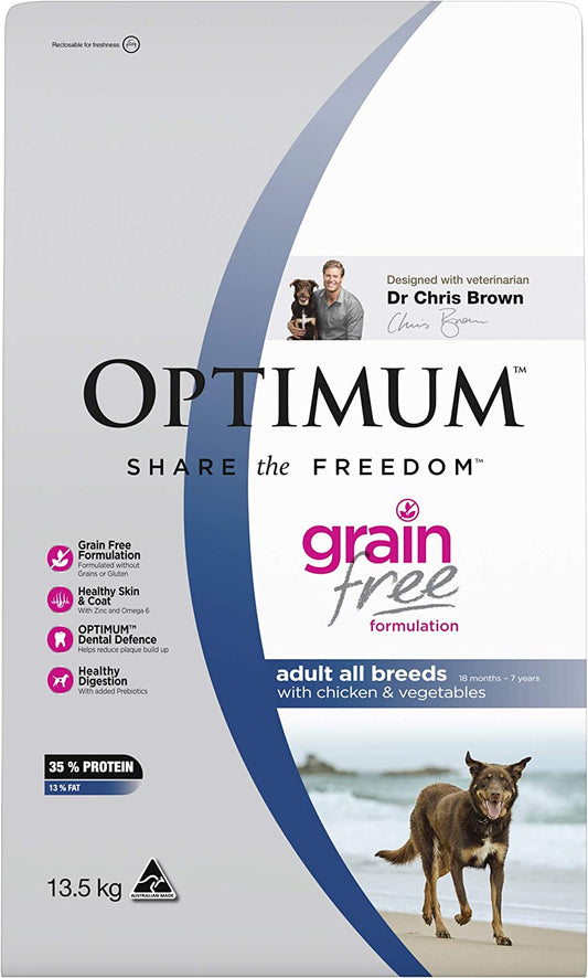 OPTIMUM Adult Grain Free with Chicken Dry Dog Food 13.5kg 1 Count One Size