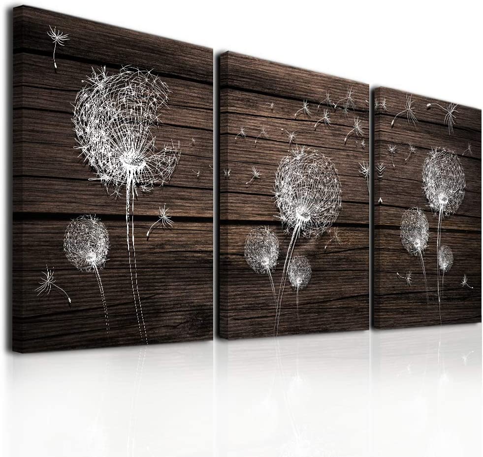 Family Wall Decor For Living Room Canvas Wall Art For Bedroom Modern Wall Decorations For Kitchen Abstract Art Bathroom Wall Paintings Dandelion Flowers Wall Pictures Artwork Home Decoration 3 Piece