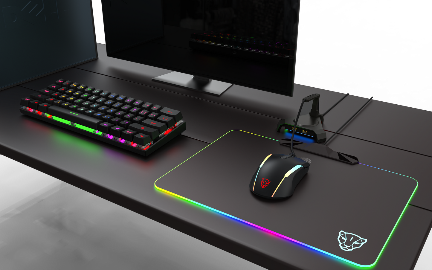 Motospeed 60% Mechanical Keyboard Portable 61 Keys RGB LED Backlit Type-C USB Wired Office/Gaming Keyboard for Mac, Android, Windows(Red Switch)
