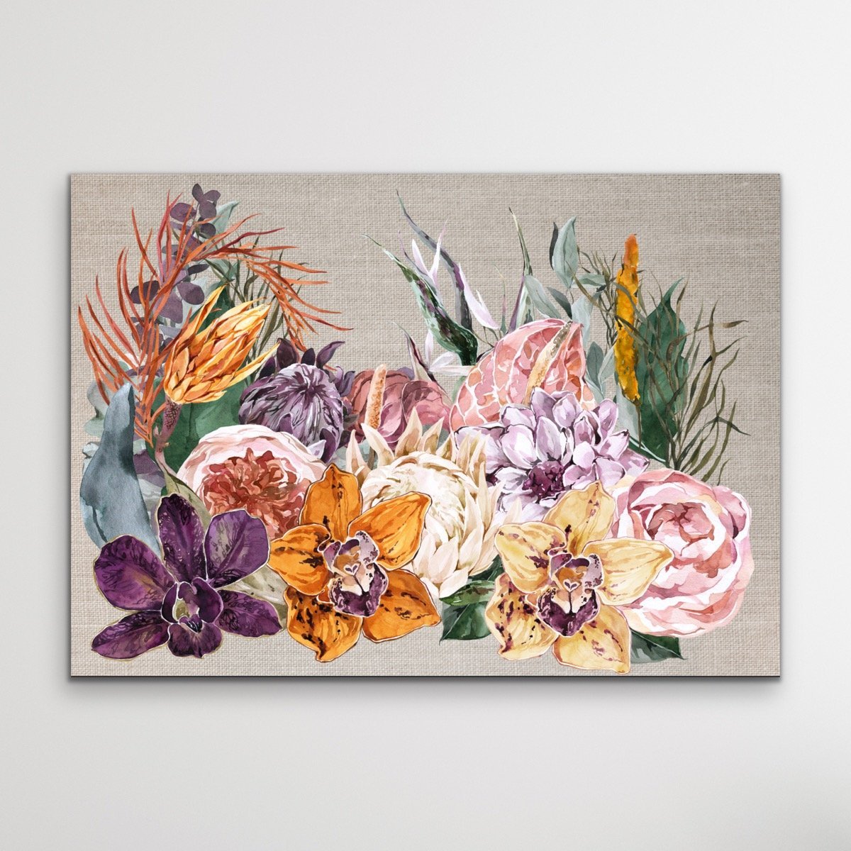 Boho Garden - Contemporary Canvas or Art Print With Boho Flowers