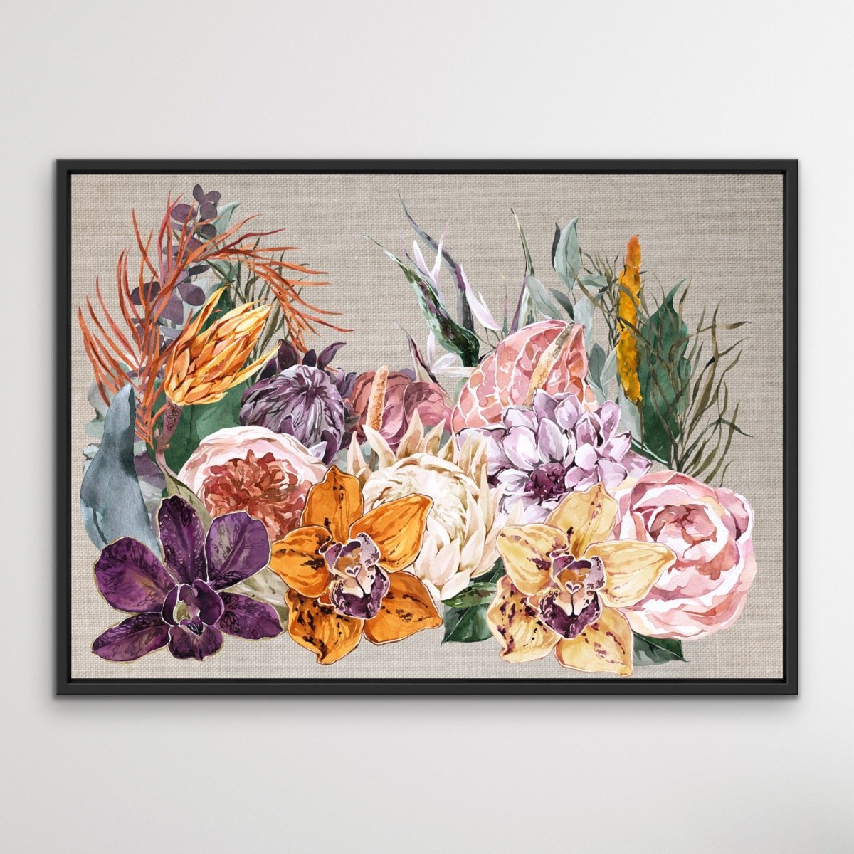 Boho Garden - Contemporary Canvas or Art Print With Boho Flowers