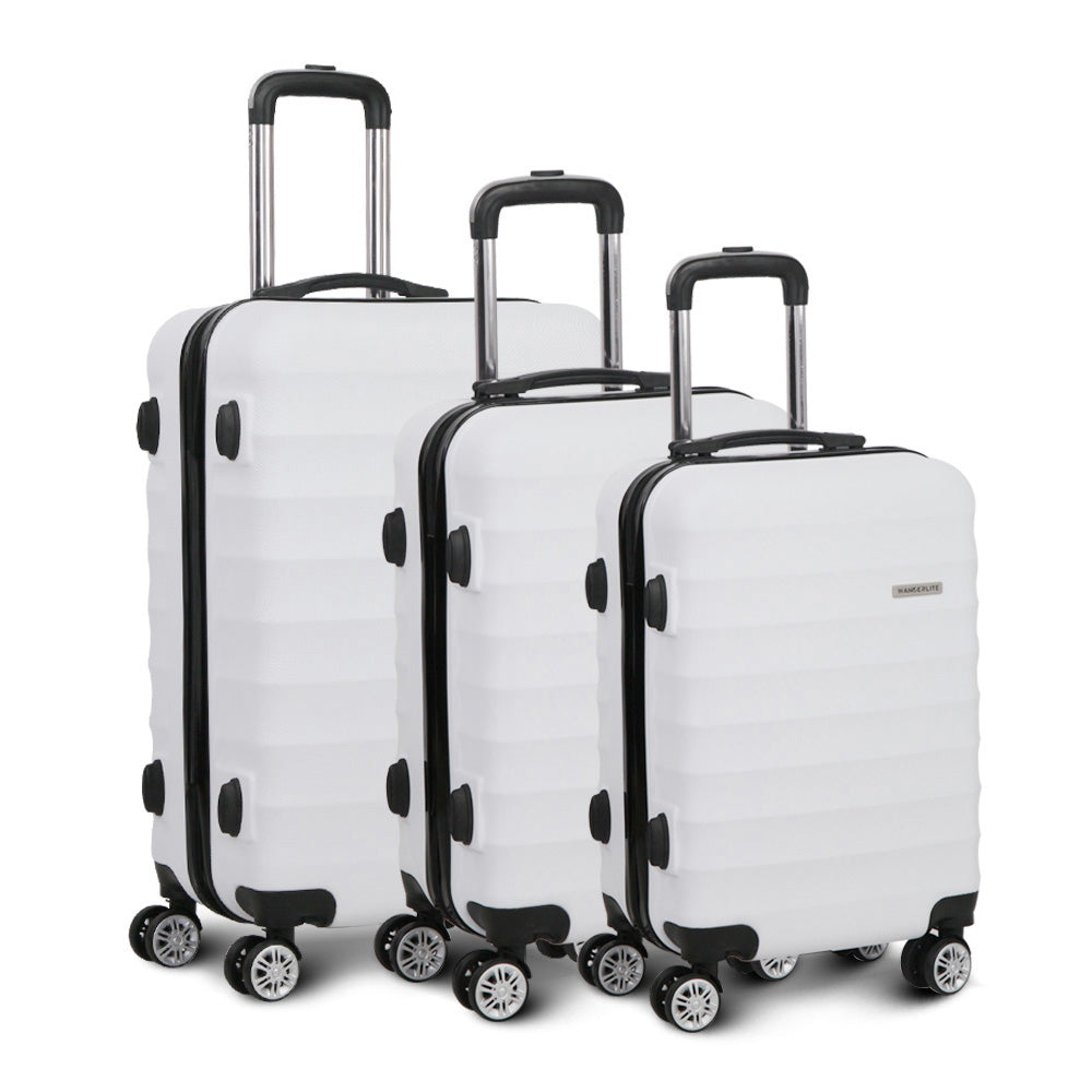 Stockholm 3pcs Luggage Set Travel Suitcase TSA Hard Case White