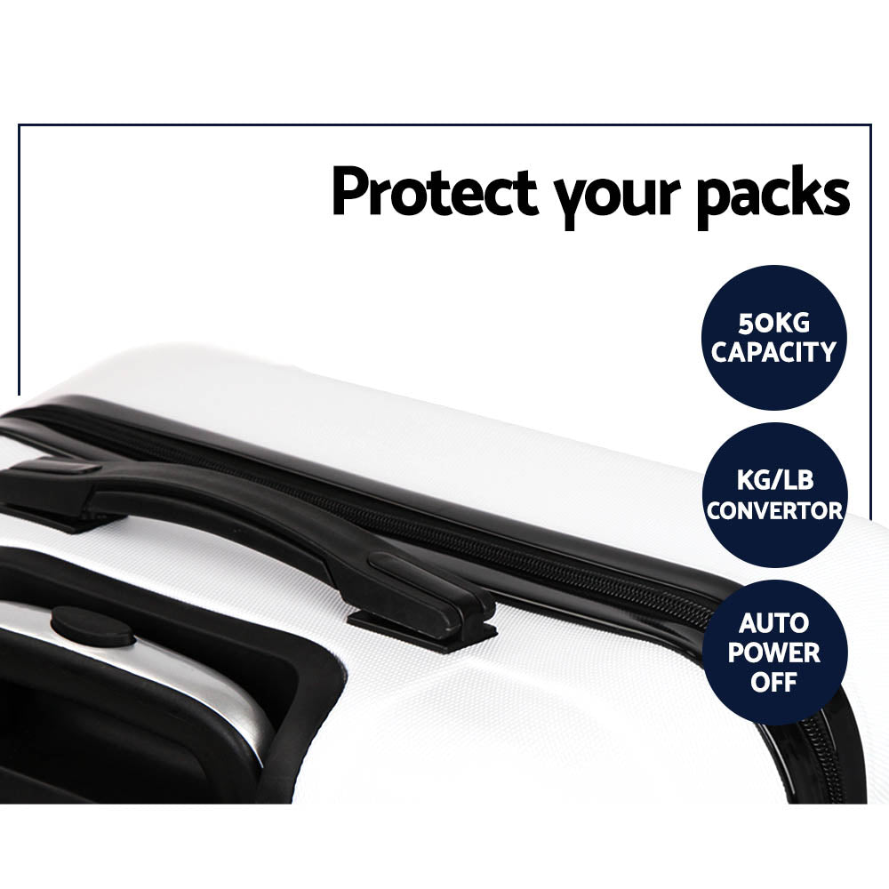Stockholm 3pcs Luggage Set Travel Suitcase TSA Hard Case White