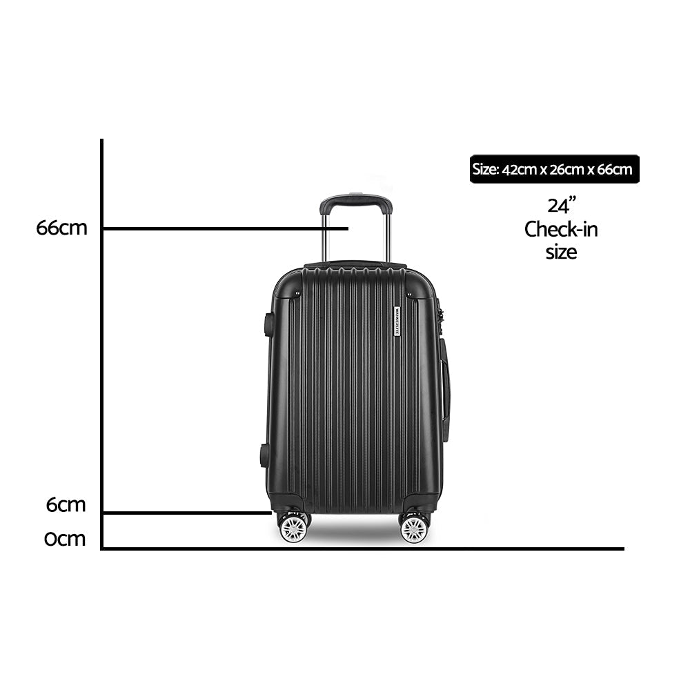 Melbourne 24" Luggage Travel Suitcase Hard Case Shell Lightweight