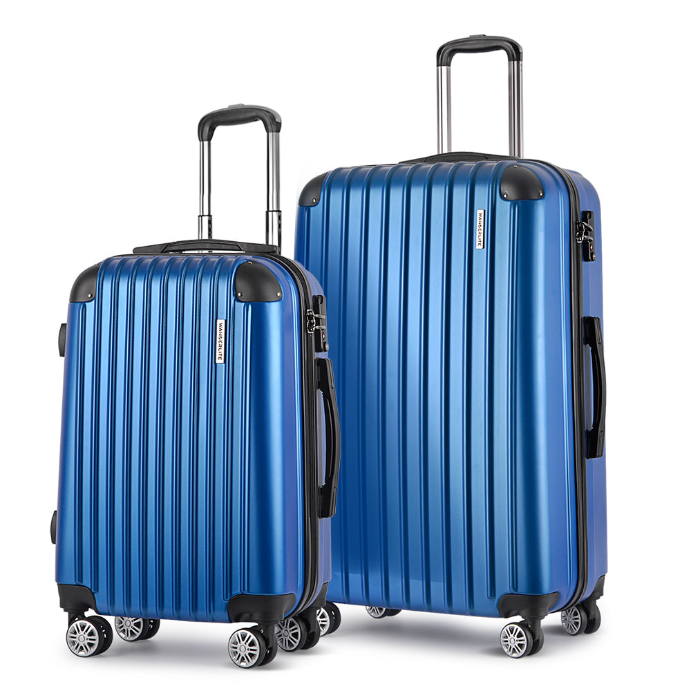 Miami 2pcs Luggage Set Travel Suitcase Hard Case Carry On Bag Blue
