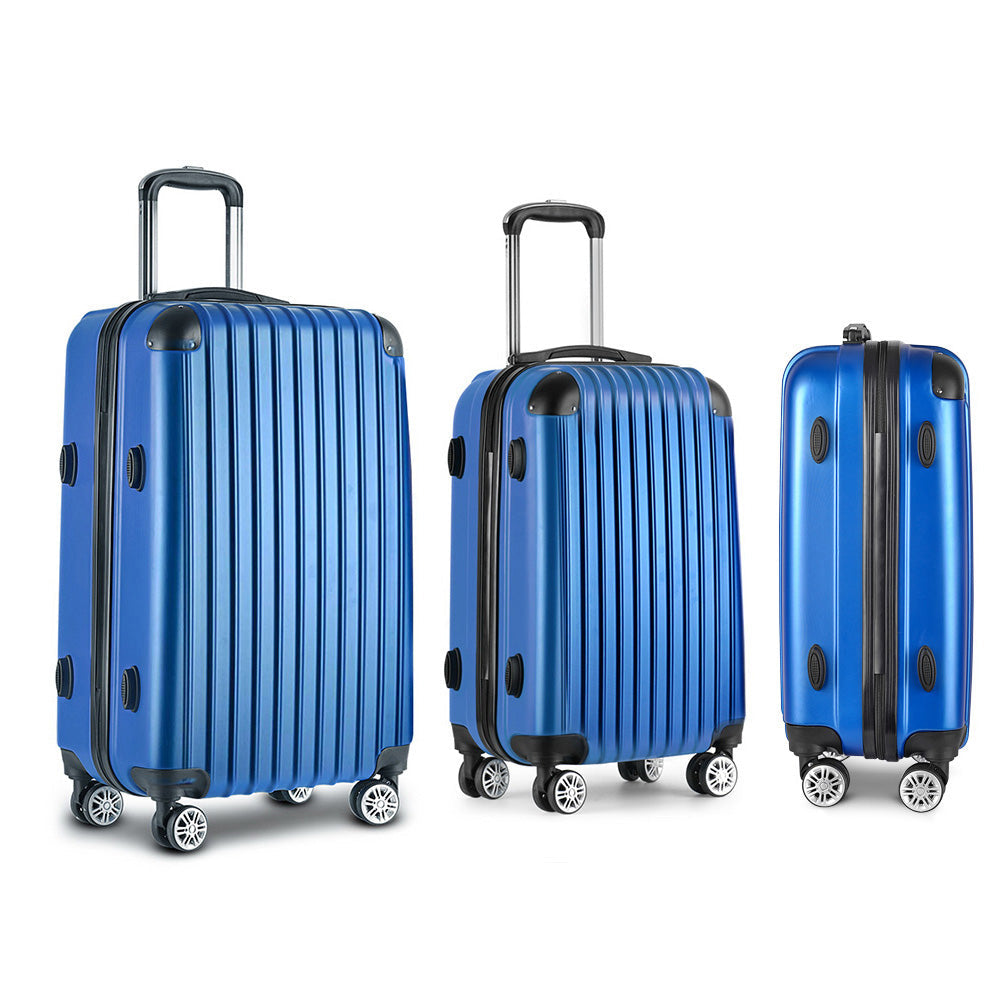 Miami 3pcs Luggage Set Travel Suitcase TSA lock Blue