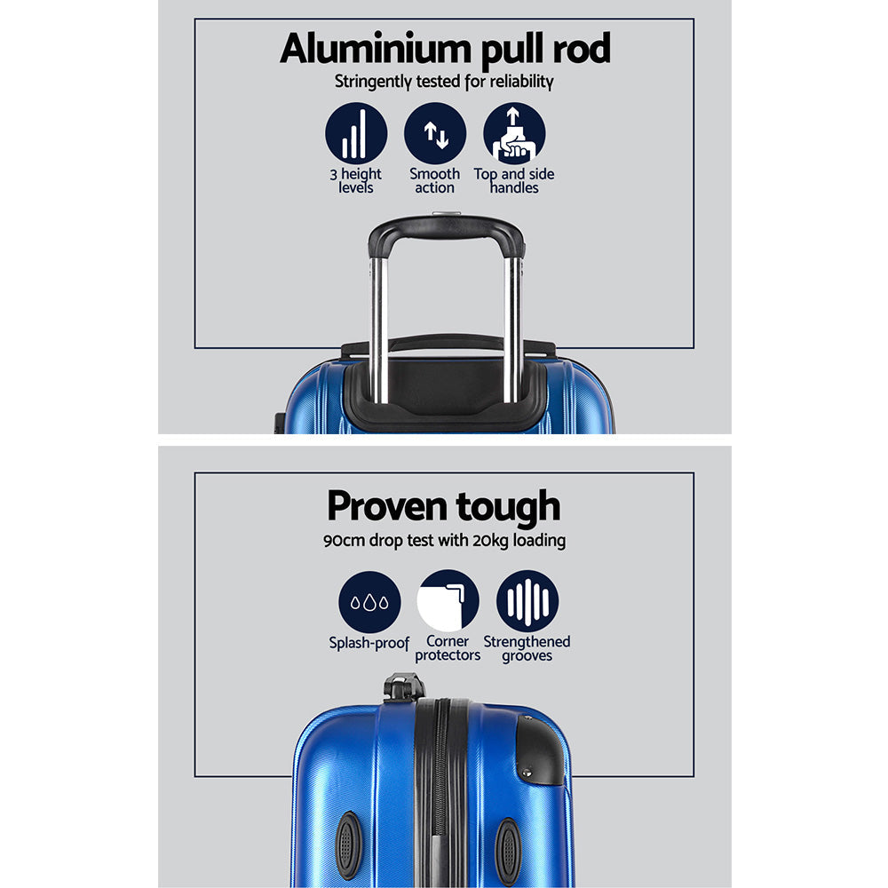 Miami 3pcs Luggage Set Travel Suitcase TSA lock Blue