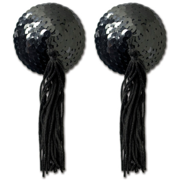 Black Sequin w Black Tassel Pastie