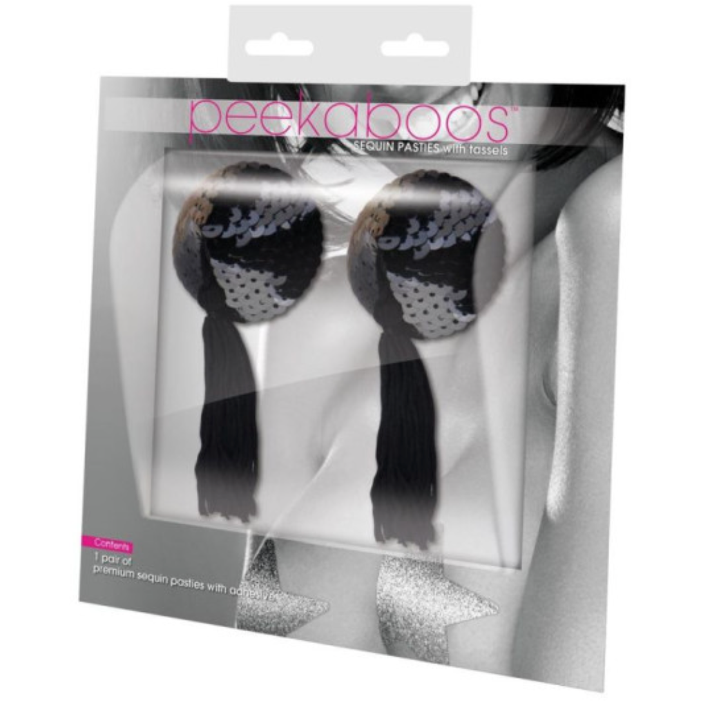 Black Sequin w Black Tassel Pastie