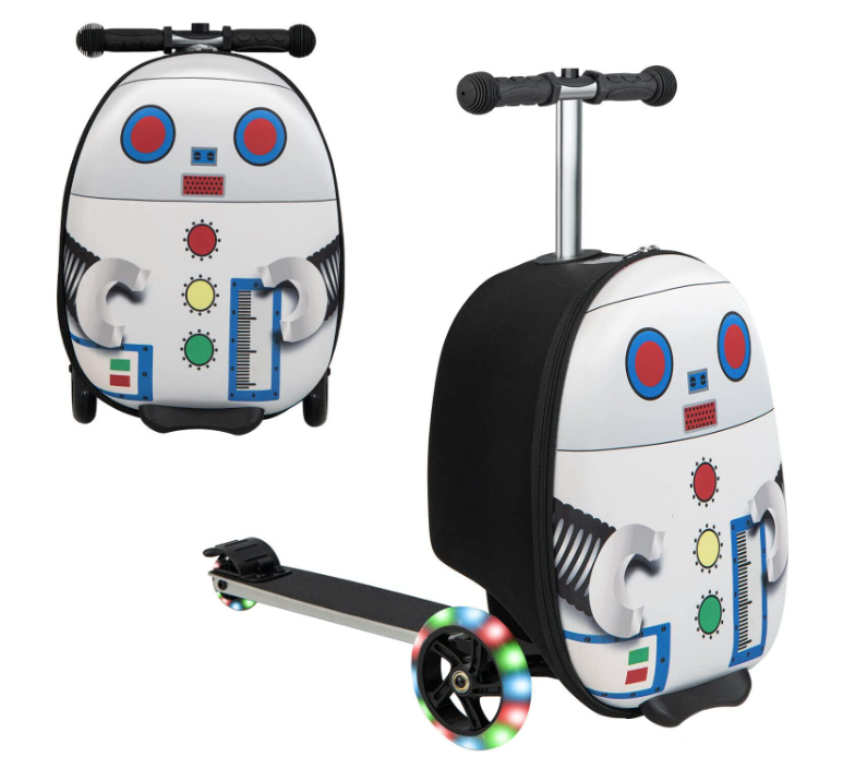 Ride-on Suitcase Scooter, 2-in-1 Carry-on Luggage & Travel Scooter