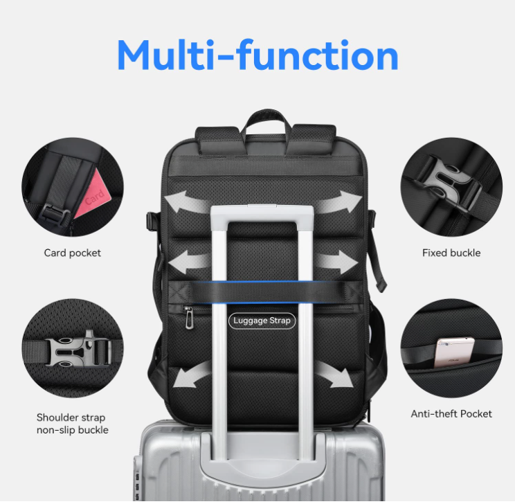 Business Carry-on Travel Backpack, Lightweight Flight-Approved Expandable
