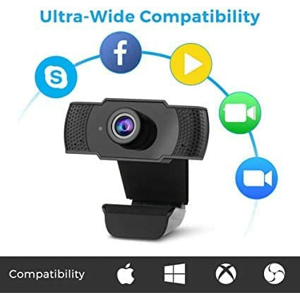 Webcam HD 1080p with Microphone and compatiable with PC Laptop for Recording, Calling, Conferencing, Gaming