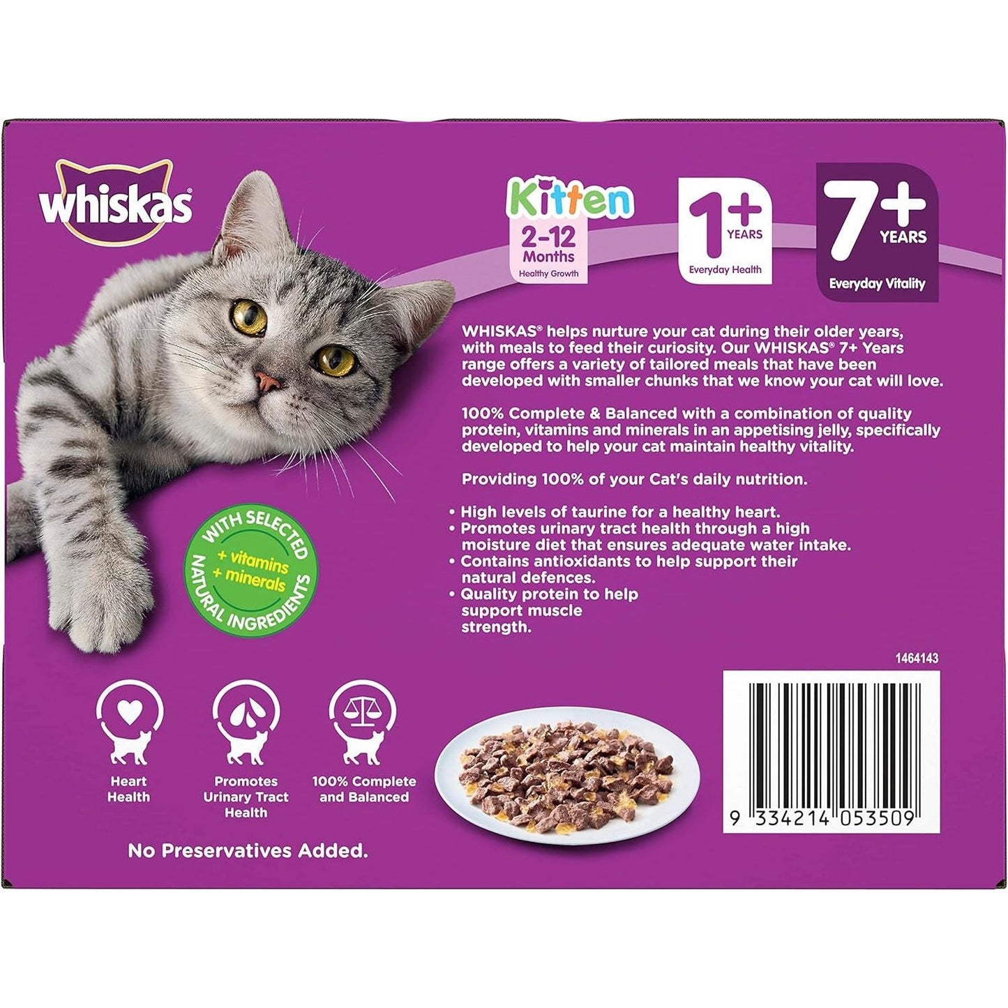 7+ Years Wet Cat Food with Mixed Favourites in Jelly 12 X 85G, 5 Pack (60 Pouches)