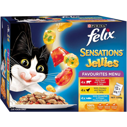 Sensations Adult Wet Cat Food Favourites Menu Jellies 60X85G