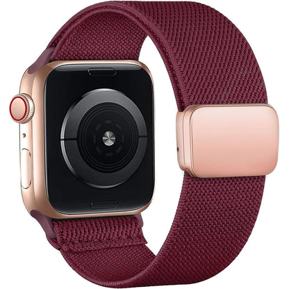 Magnetic Stretchy for Apple Watch Band 46Mm 42Mm 45Mm 44Mm 40Mm 49Mm 41Mm 38Mm Women Men,Nylon Sport Loop Elastic Adjustable Strap for Apple Watch Se/2Nd/Iwatch Ultra/Ultra 2 Series 10/9/8/7/6/5/4/3/2/1