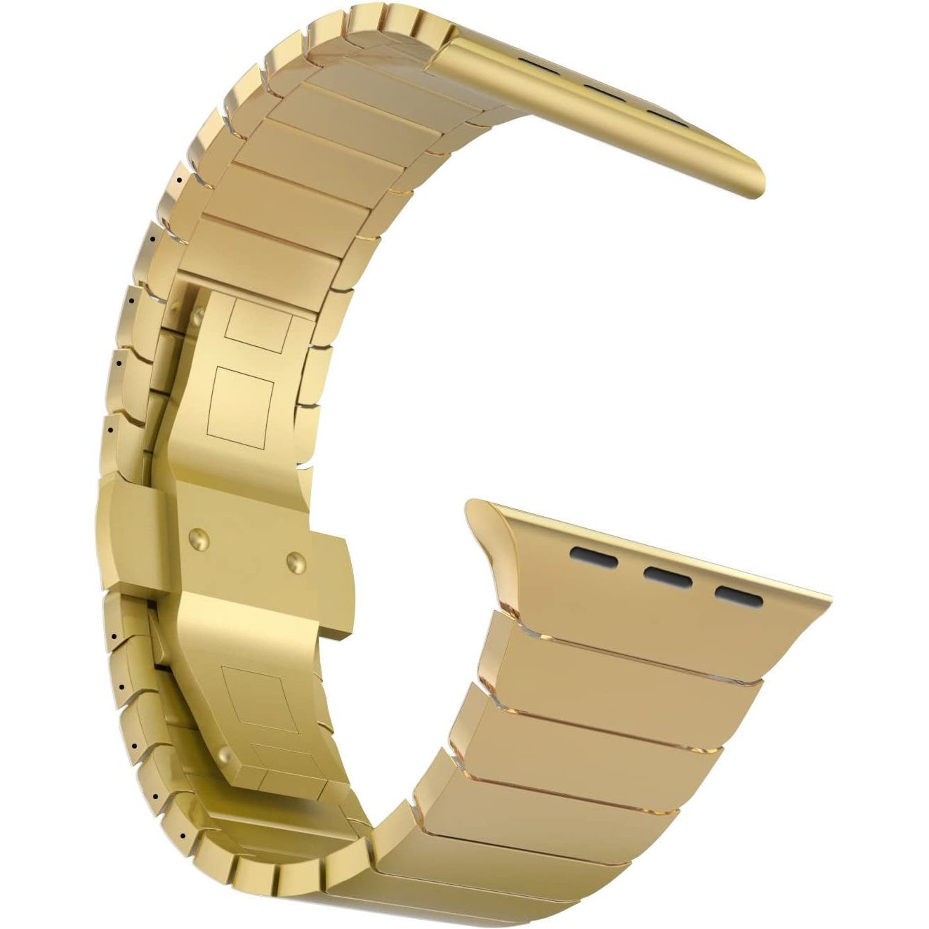 Stainless Steel Metal Link Bracelet Band Compatible with Apple Watch 10/9/Ultra 2/SE/8/7[2024] (46Mm/45Mm/44/49Mm,Black)