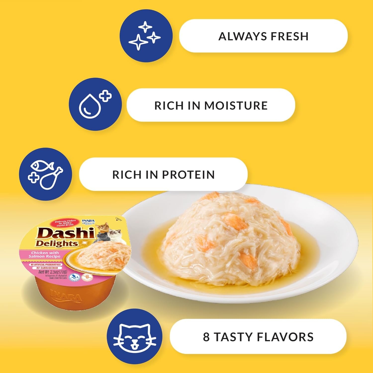 Dashi Delights Tuna Variety Pack for Cats (12 Cups X 70 G)