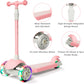 Scooter for Kids Kick Scooter for Toddler Girls Boys Scooter Kids 3 Wheel Scooter with Adjustable Height and Light-Up Wheels Scooter for Children Ages 3-12