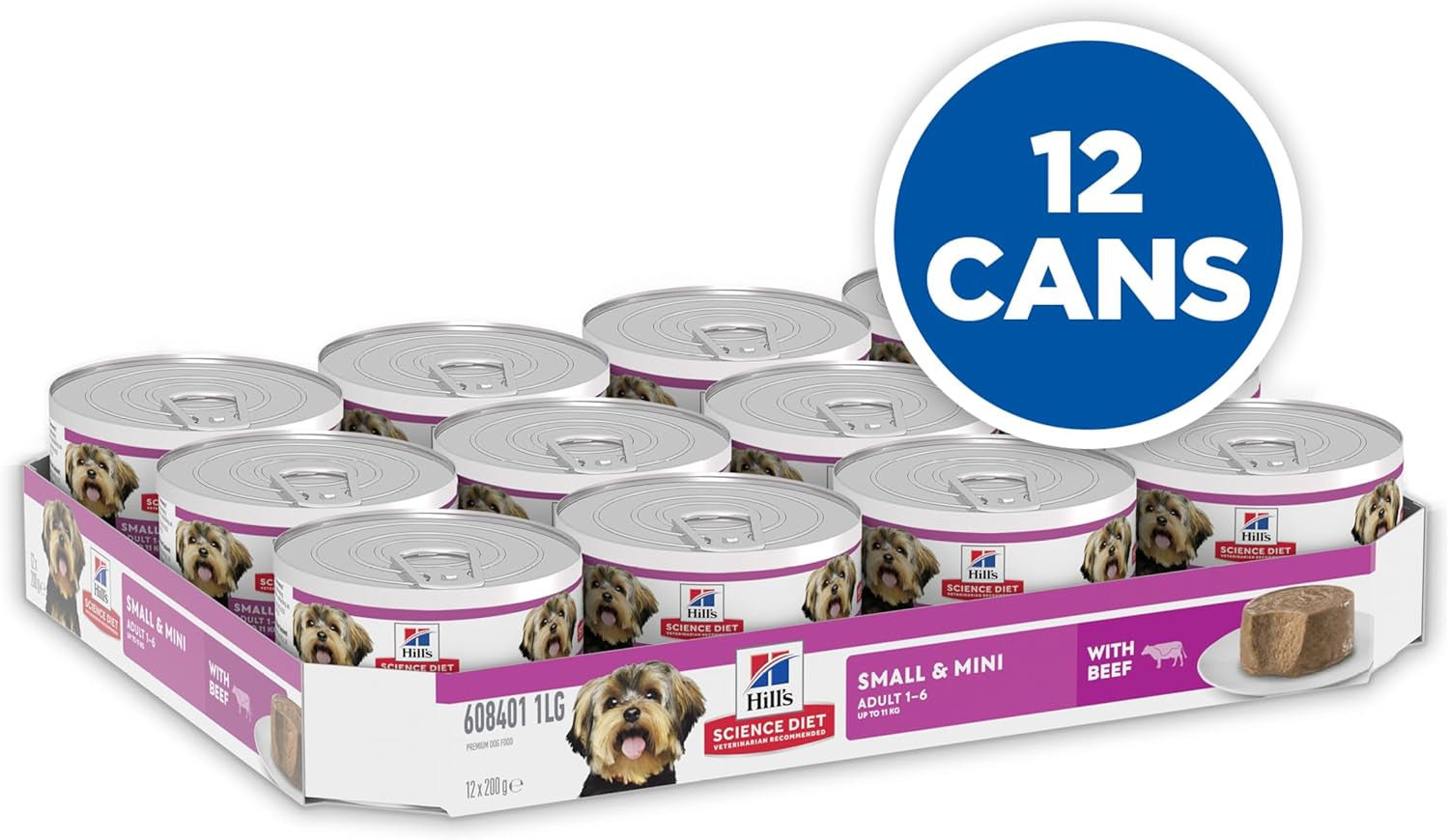 Adult Small & Mini with Beef Canned Wet Dog Food 12X200G