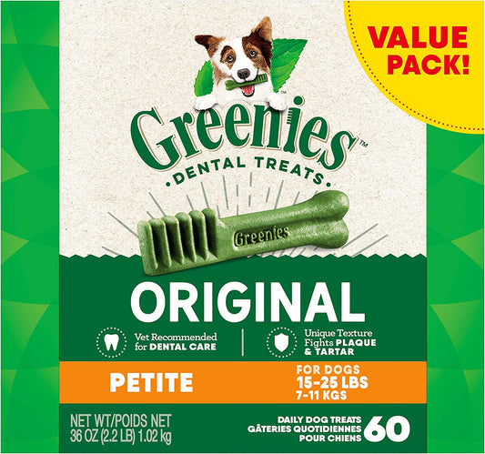 Canine Dental Dog Treats Original Petite 60 Chews Value Pack 1.02Kg