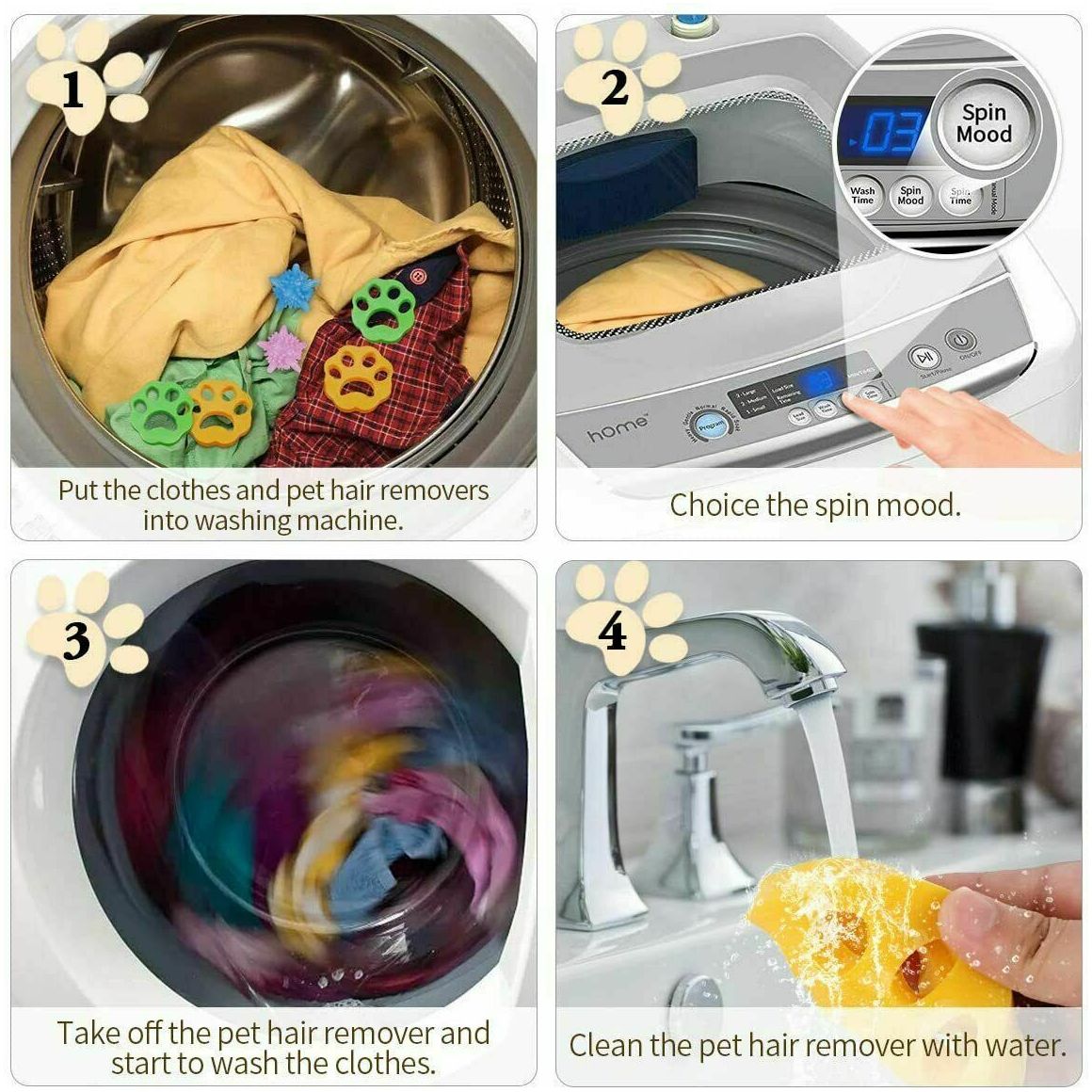 2 Pcs Pet Hair Remover Floating Fur Catcher Laundry Lint Dog CAT Washing Machine