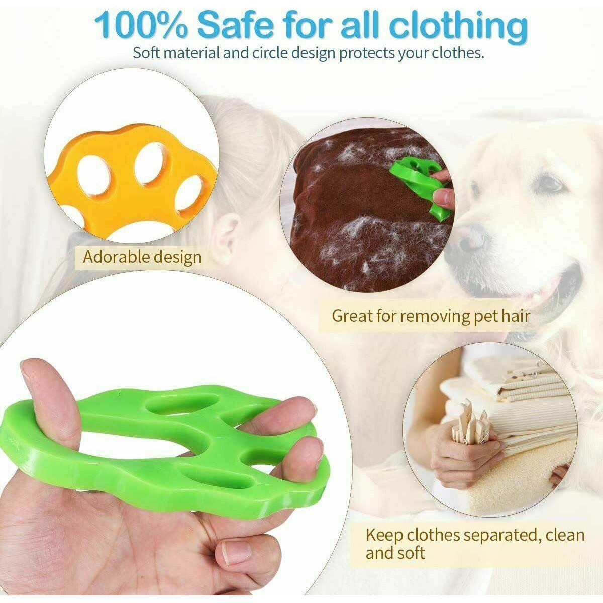 2 Pcs Pet Hair Remover Floating Fur Catcher Laundry Lint Dog CAT Washing Machine