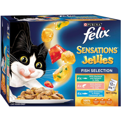Sensations Wet Cat Food Fish Selection Jellies 60X85G
