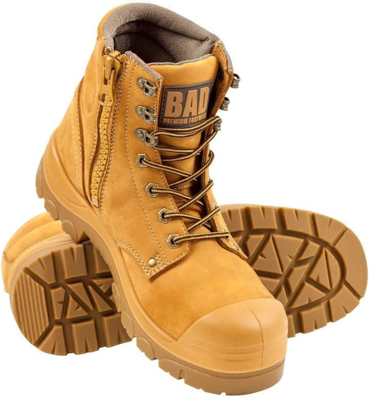 Men'S Storm Work Boots - Water Resistant Tasmanian Leather | Lightweight Sole | Zip Side for Easy On/Off | Slip Oil Acid & Heat Resistant | Durable Toe Bumper | Ideal for Tradies