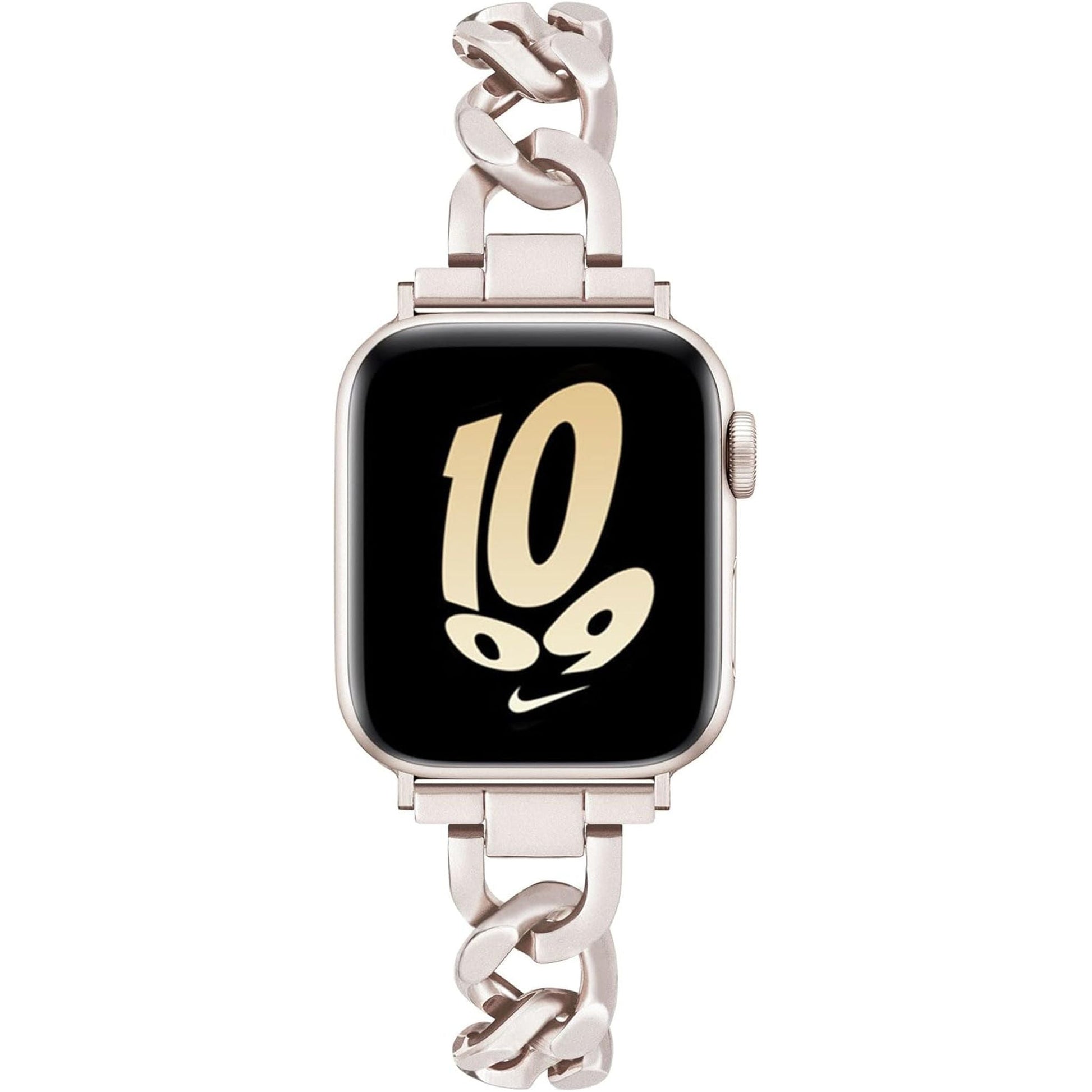 Compatible with Apple Watch 42Mm 41Mm 40Mm 38Mm, Cowboy Chain Metal Band for Iwatch Series 10 9 8 7 SE 6 5 4 3 2 1, Cool Slim Stainless Steel Apple Watch Bracelet for Women Girls (Gold)