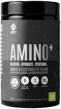 ATP Science Amino Plus, Essential Amino Acids, Electrolytes & BCAA Blend, Formulated for Active Lifestyles & Hydration Support, Kiwi Lime Flavour, 375g