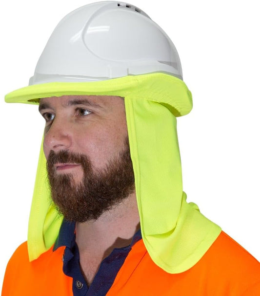 HHFMYW-LS Hard Hat Flap Micro Mesh Hi-Vis Yellow, One Size, Yellow
