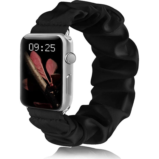 Adjustable Elastic Scrunchie for Apple Watch Band 38Mm 40Mm 41Mm 42Mm 44Mm 45Mm, Soft Stretchy Cloth Pattern Printed Fabric Women Girls Wristbands for Iwatch Series 10/9/8/7/SE/6/5/4/3/2/1