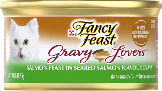 FANCY FEAST Gravy Lovers Adult Wet Cat Food Seared Salmon in Gravy 24X85G