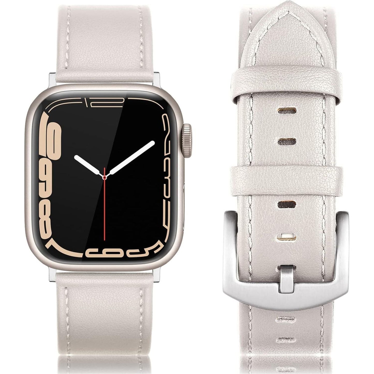 Leather Bands Compatible with Apple Watch 42Mm 44Mm 45Mm Band Men Women,Vintage Genuine Leather Wristband Replacement Band Compatible for Apple Iwatch Series 8 7 6 5 4 3 2 1 SE Sports Edition