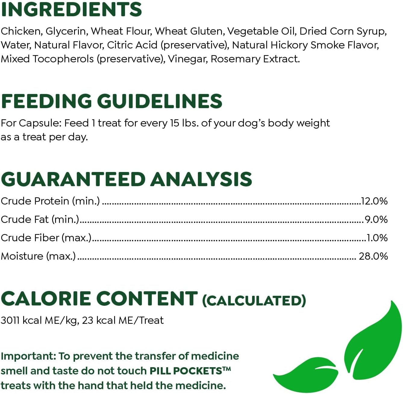Pill Pockets Capsule Size Natural Dog Treats Chicken Flavor, 15.8 Oz. Value Pack (60 Treats)