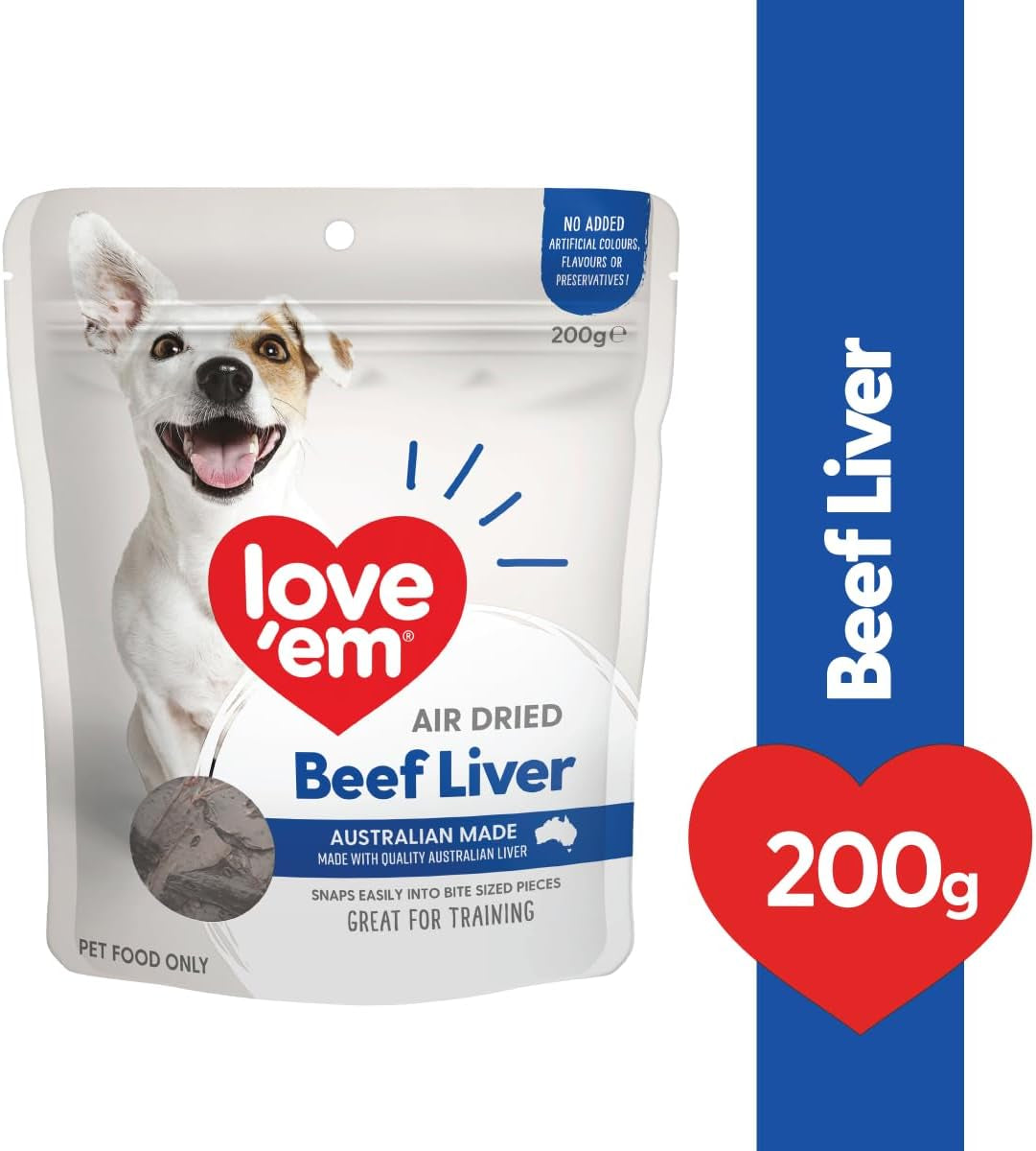 Love'Em Dog Treats Beef Liver 800G (200G X4)