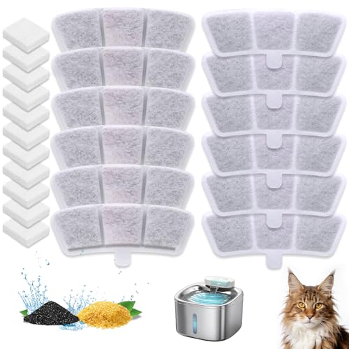 AnyEnjoy Cat Water Fountain Filter, 12 Pack Fountain Filter Replacement Compatible with Oneisall Cat Water Fountain PW04 3.5L/118oz