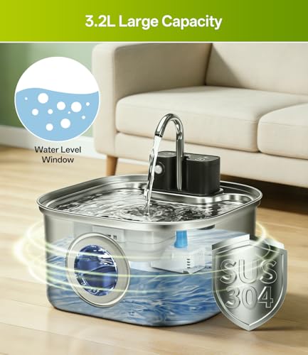 ZEKIRY Cordless Cat Water Fountain