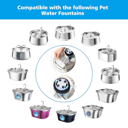 Cat Water Fountain Filter Replacement for Stainless Steel Pet Fountain