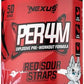 Nexus PER4M Pre Workout Powder Supplement, English Walnut, Alpha GPC, Caffeine Anhydrous, L-citrulline, Beta Alanine, Taurine, L-Tyrosine, Dairy & Gluten-Free, 50 Servings (400g) (Red Sour Straps)