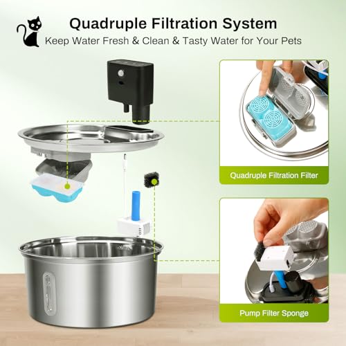 6 Pack Cat Water Fountain Filters for ZEKIRY