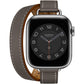 Compatible for Apple Watch Band 49Mm 46Mm 45Mm 44Mm 42Mm 41Mm 40Mm 38Mm Women, Genuine Leather Double Tour Designed Slim Apple Watch Strap for Iwatch Ultra 2/1 Series 10 9 8 7 6 5 4 3 2 1 SE