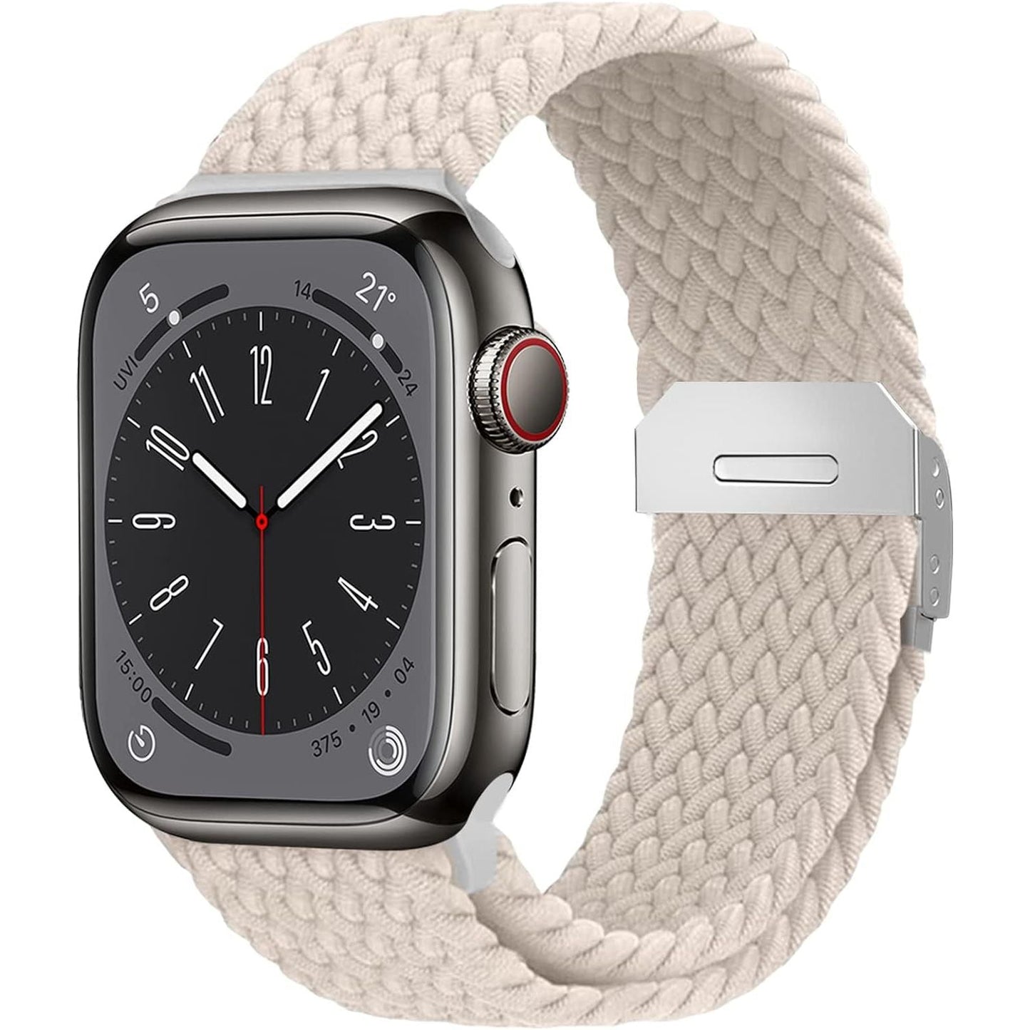 Compatible with Apple Watch Strap Band 49Mm 46Mm 45Mm 44Mm 42Mm Braided Band Replacement Bands Adjustable Stretchable Elastics Sport Wristband for Iwatch Ultra2 Ultra Series10/9/8/7/6/Se/5/4/3/2/1
