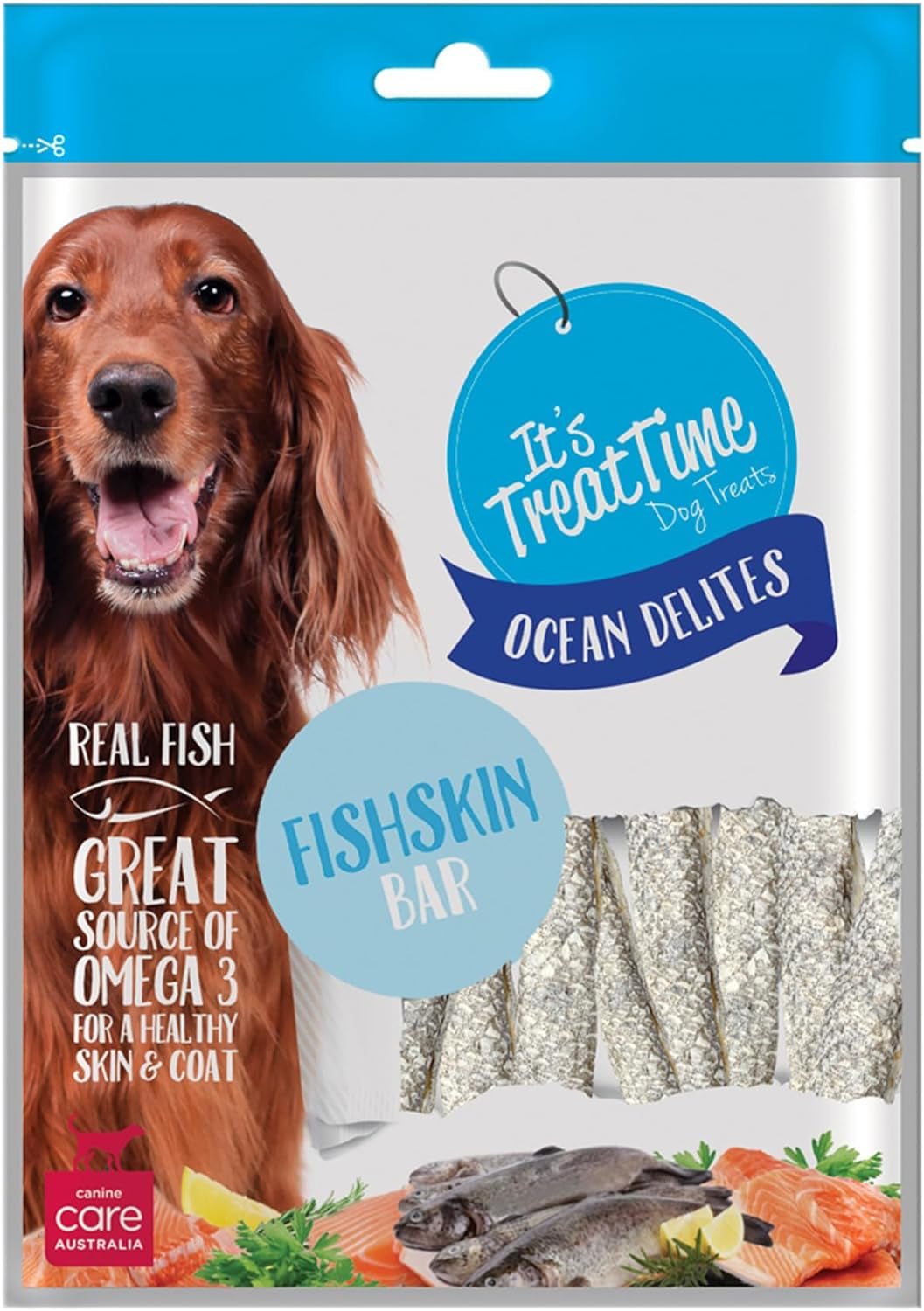 Ocean Delites Fishskin Bar Dog Treat, 60G, Real Fish, Great Source of Omega 3, Joint Health, Tartar Control, Suitable for All Dogs