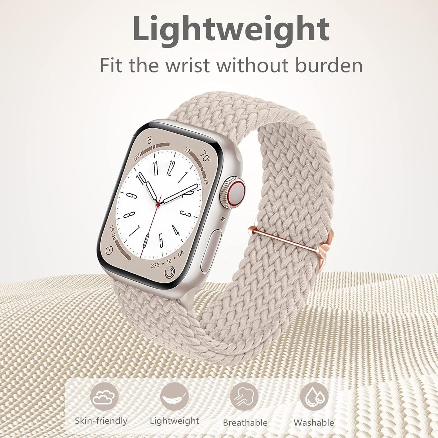 Bandelle 4 Pack Braided Stretchy Solo Loop for Apple Watch