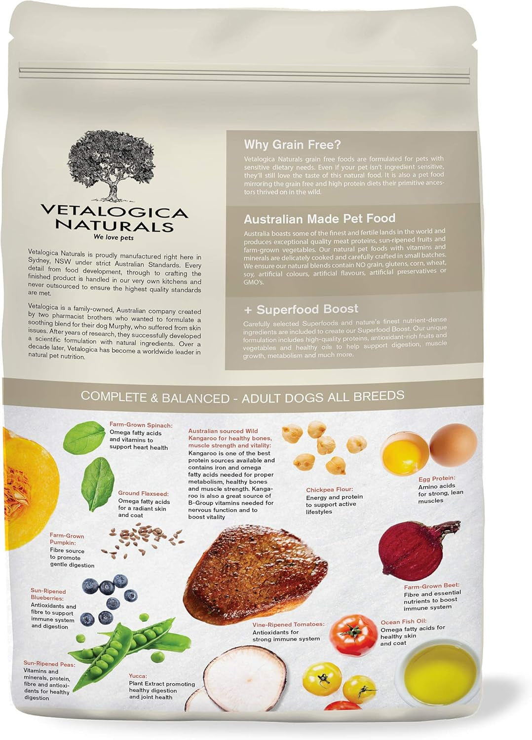 Naturals Premium Quality Grain Free Kangaroo Adult Dry Dog Food 3 Kg