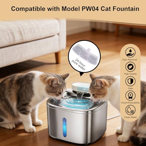 AnyEnjoy Cat Water Fountain Filter, 12 Pack Fountain Filter Replacement Compatible with Oneisall Cat Water Fountain PW04 3.5L/118oz