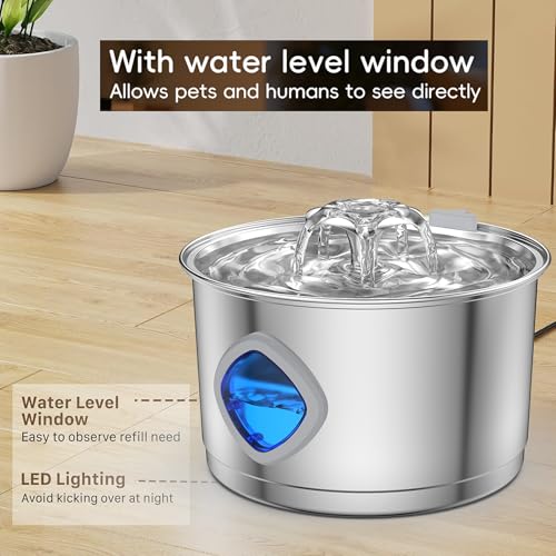 Stainless Steel Cat Water Fountain for Drinking with