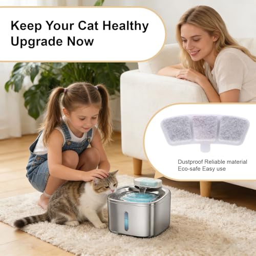 AnyEnjoy Cat Water Fountain Filter, 12 Pack Fountain Filter Replacement Compatible with Oneisall Cat Water Fountain PW04 3.5L/118oz
